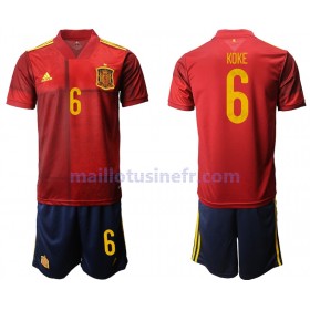 Maillot de Foot Espagne Koke 6 Domicile UEFA EURO 2020 - Enfant